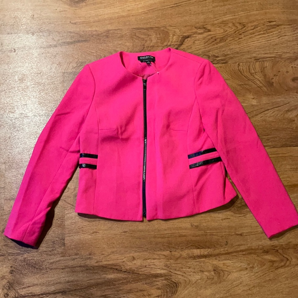 Pink zipper down jacket